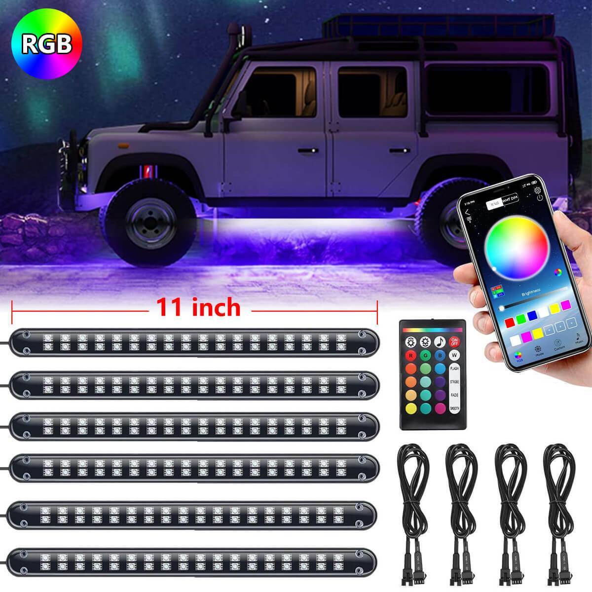 RGB Car Underglow Neon Strip Kit CJ US