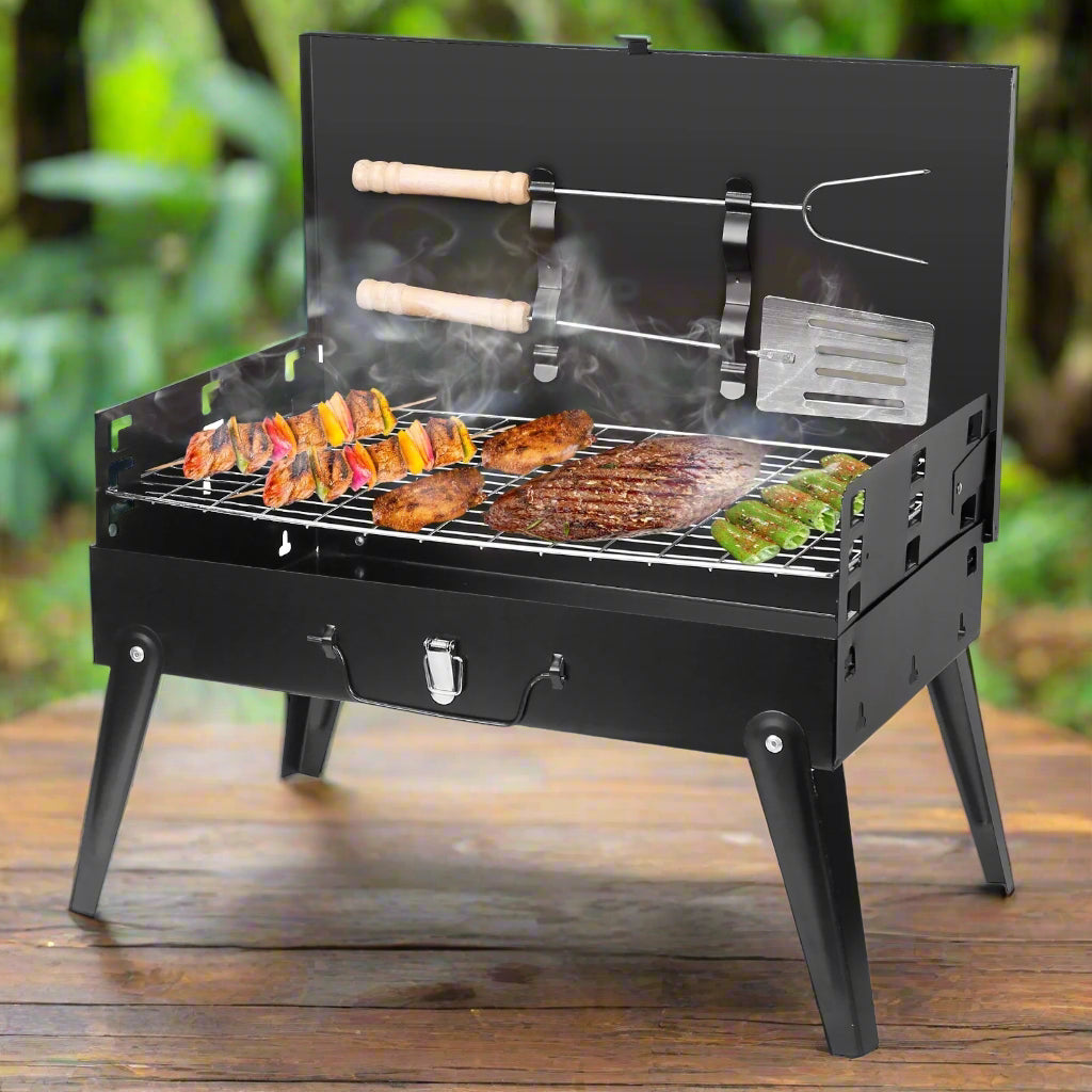 Portable Charcoal Foldable Grills Suitcase Grill Shelf CJ US
