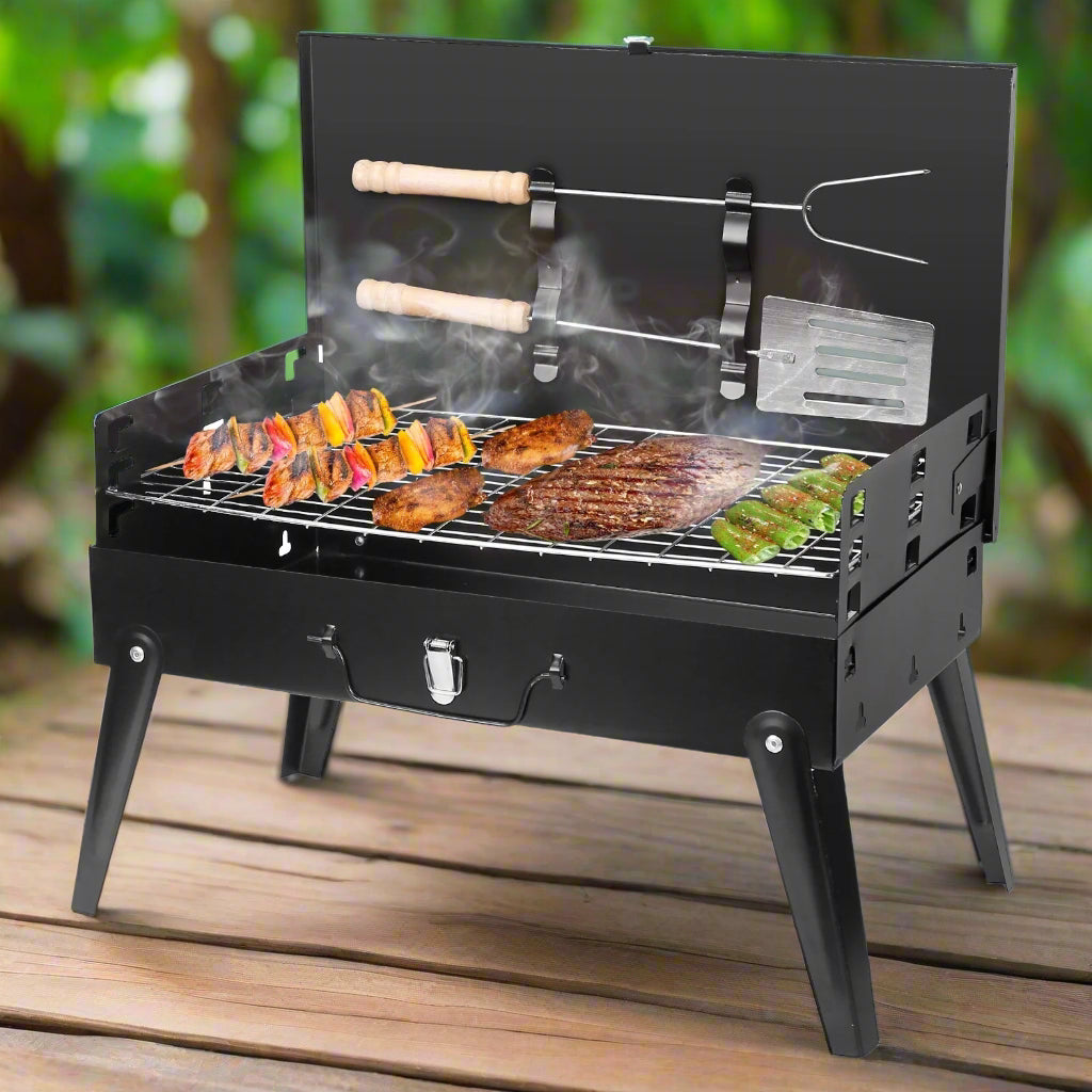 Portable Charcoal Foldable Grills Suitcase Grill Shelf CJ US