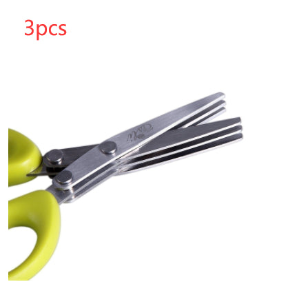 Multi-Layer Herb & Green Onion Scissors – Stainless Steel, 3 or 5 Blade Layers