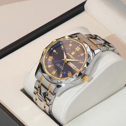 Relojes de pulsera de lujo resistentes al agua, reloj de cuarzo de acero inoxidable para hombre, marca superior