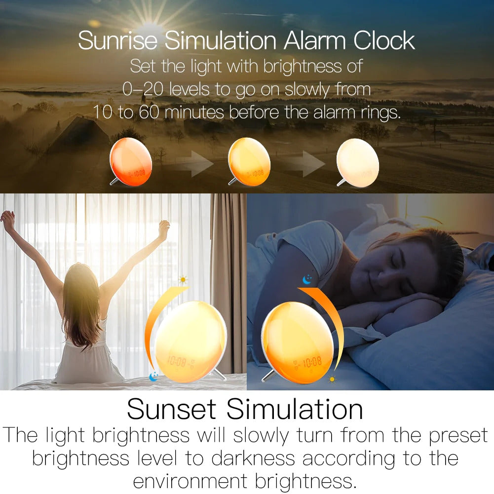 Wake Up Light Digital Alarm Clock Sunlight Simulator Diversi Shop™