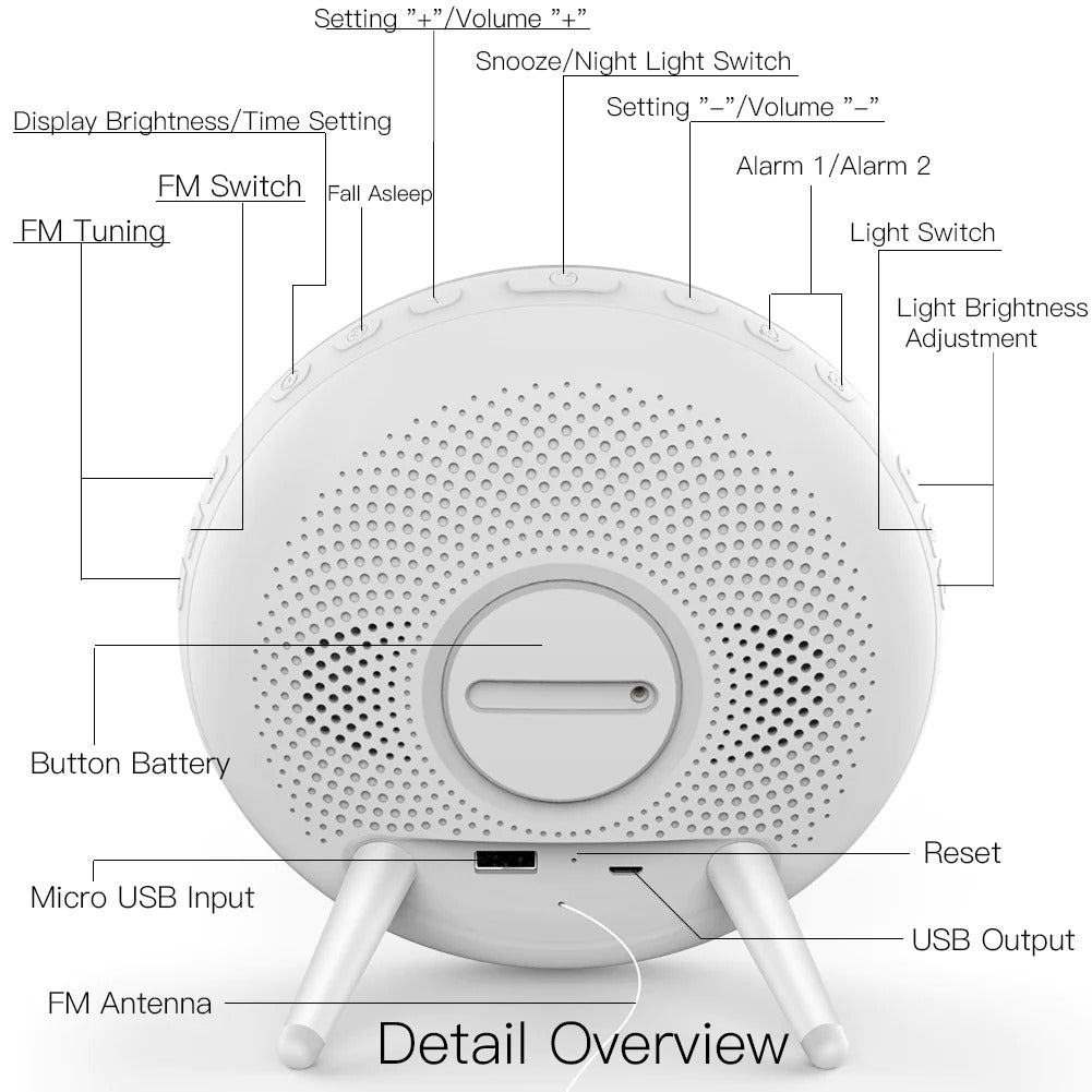 Wake Up Light Digital Alarm Clock Sunlight Simulator Diversi Shop™