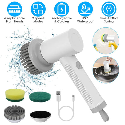 Electric Rechargeable Cleaning Brush 3 In 1 Scrubber ScrubBuddy Diversi Shop