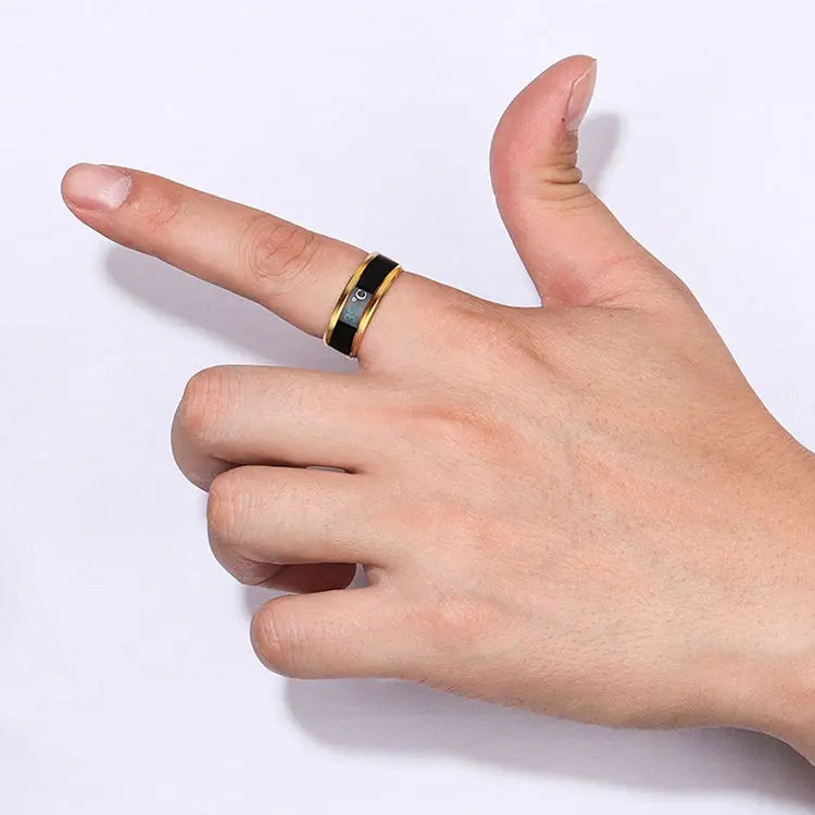 Simple Couple Jewelry: Intelligent Mood Temperature Sensitive Rings for Men and Women in Silver Black Titanium Steel